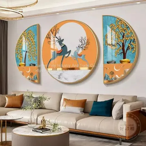 Living Room Home Decoration Modern Nordic Art Abstract Canvas Crystal Porcelain Painting photo-4