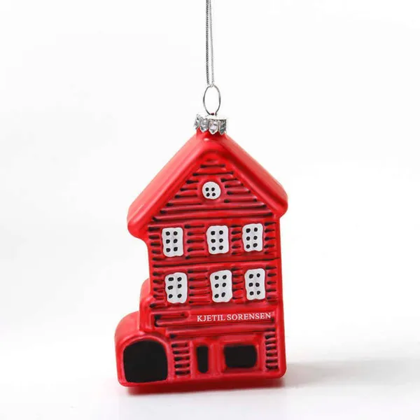 Wholesale Price Customized Xmas Ornaments Personalized Molded Mercury Glass Blown House Figurine Hanging Christmas Tree Decorations Factory