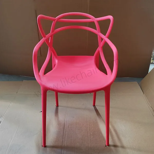 Stackable Plastic Chairs Hollow Cut‑out Armrest Integrated PP Molding for Patio Cafe Outdoor Dining photo-4