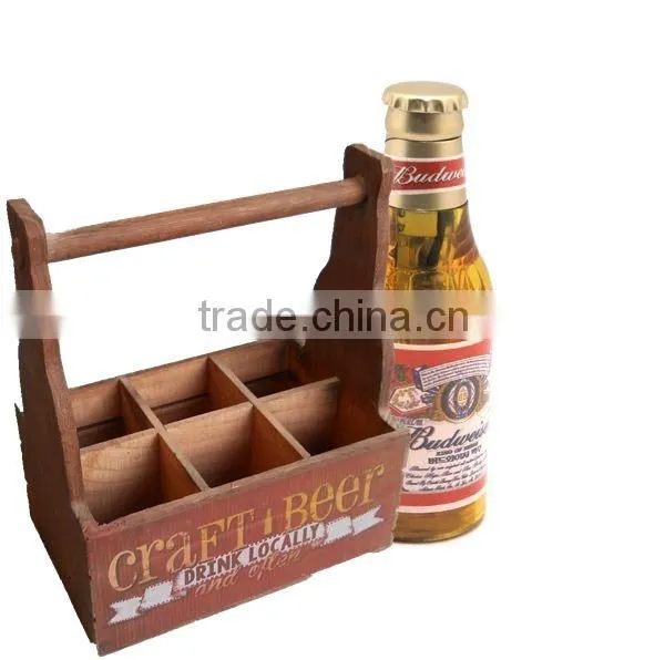 Wholesale 6 Pack Wooden Beer Bottle Carrier, 6 Bottles Beer Carrier photo-2