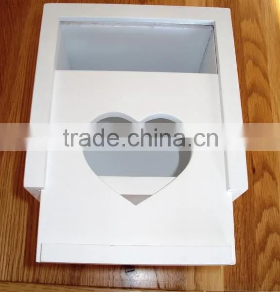 White Painted Wooden Tissue Packaging Box Crafts Facial Box Holder Wholesale