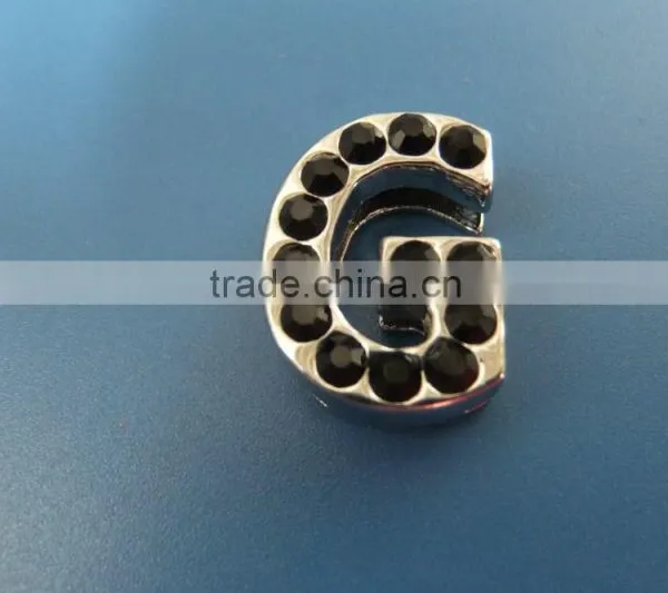 18mm Slide Letters With Black Rhinestone photo-6