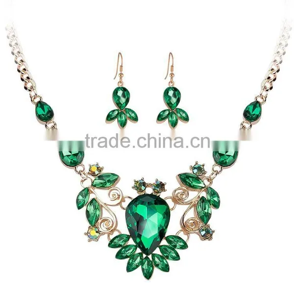 Jofo Brand 2016 Latest Popular Lady Alloy Blue Crystal Jewelry Set For Women and Lady photo-4