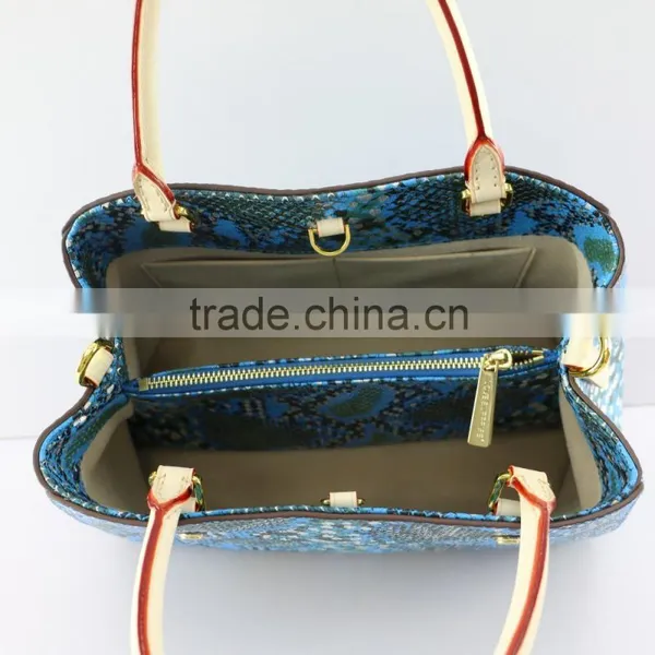 2016 New Blue Lady Snakeskin Grain Leather Handbag ,Shoulder Bags photo-5