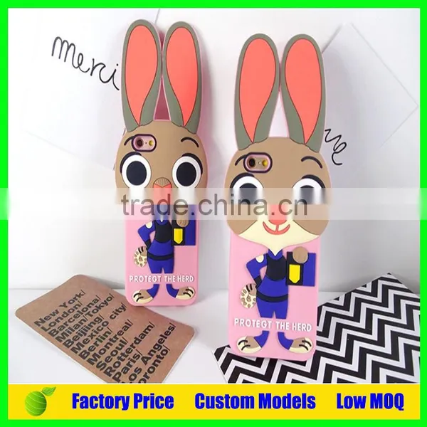Rabbit Silicone 3d Phone Case for Iphone 6 Plus Cell Phone Case Back Cover photo-4