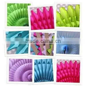 Colorful Tissue Paper Fan for Party Wedding Decorations photo-6