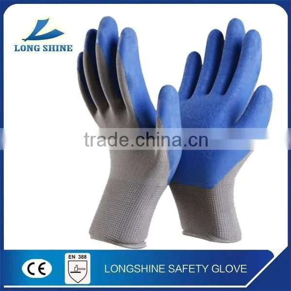 High Quality Blue Foam Latex Coated Cotton Liner Anti-cut and Heat Safety Working Glove Factory Price With ce Certification photo-2