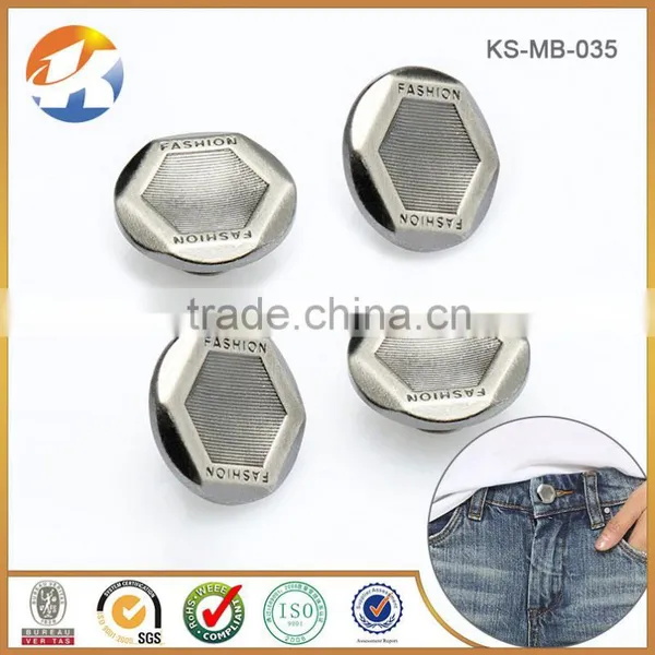 Pink Color Engraved Logo Metal Jean Shank Button photo-3