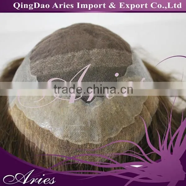 Wigs Size 10" x 8" Natural Hair Men's Toupee Black Color Swiss Lace + PU Base Hair System photo-5