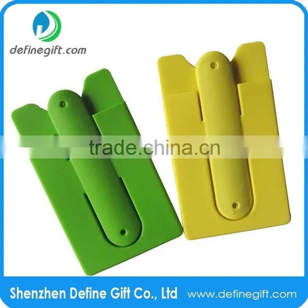 Silk Screen Logo Sticky Slap Mobile Phone Silicone Wallet Stand photo-2
