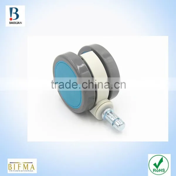 China BL Fashion Cheap 64mm Blue Grip Ring Stem TPR Furniture Appliance Swivel Caster Wheels photo-6
