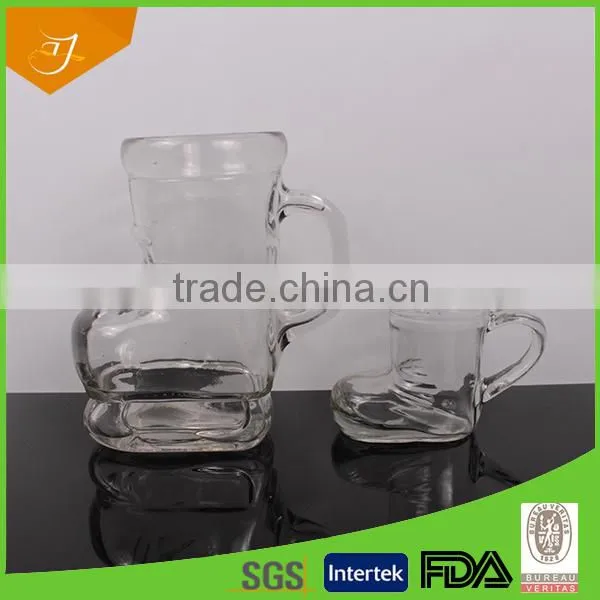 Boot Shape Clear Glass Beer Mug With Handle , Sublimation Beer Steins Quality Choice photo-2