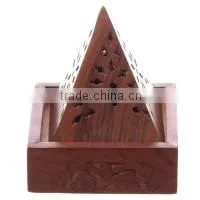 NAUTICAL ROSE WOOD PYRAMID SHAPE WOODEN INCENSE BURNER-HOME DECOR WOODEN INCENSE BURNER NWIB001 photo-2