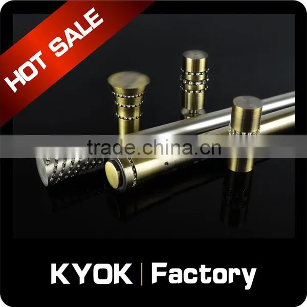 KYOK China Made Curtain Poles Accessories ,Polished Brass Double Curtain Rods 28mm photo-2