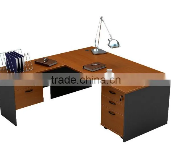 Cheap L Shape Straight Melamine Office Desk photo-2