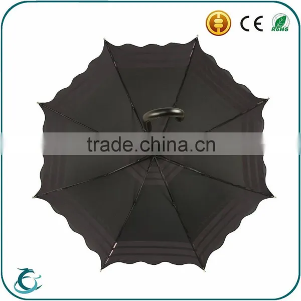 Manufacturer Wholesale Customized Wave Edge Straight Umbrella for Lady photo-4