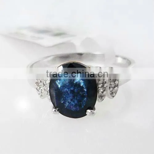 Hot Sale Fashionable Design 925 Sterling Silver Antique Sapphire Rings