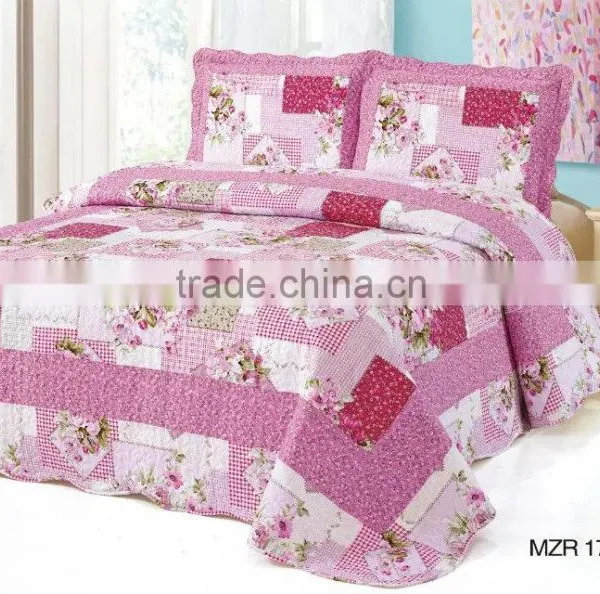 Polyester Patchwork Bedding Sets MZR178 Orange , MZR178 Pink photo-2