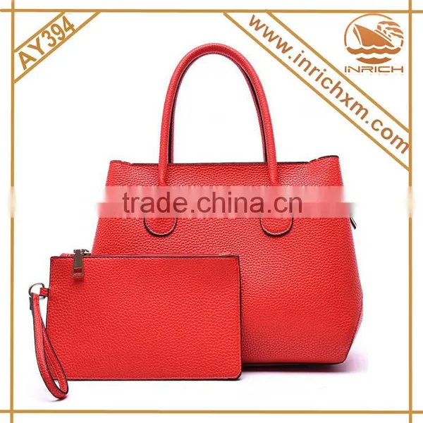 China Wholesale PU Handbags Lady Tote Bags Set Women Bags Set photo-3