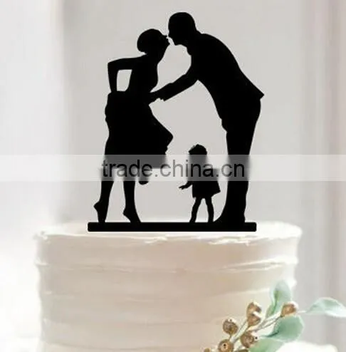 Silhouette Bride and Groom Mr & Mrs Wedding Acrylic Cake Topper Anniversary photo-5