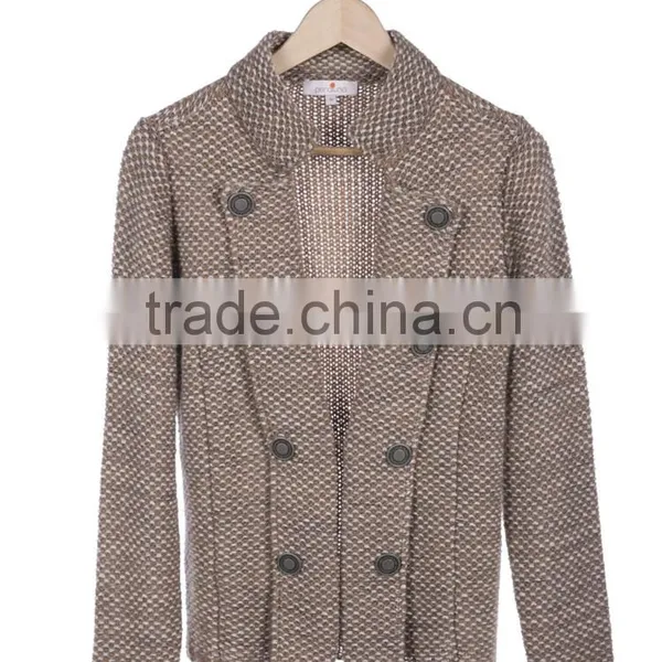 Ladies Knitted Buttoned Winter Jacket Mixed Color High Quality Knitwear Producer in Turkey Casual Knit Jacket Supplier in Turkey photo-4