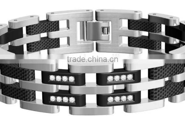 Hot Sell Sytle 361L Stainless Steel Mens Bracelet , Health Titanium Bracelet for Wholesale photo-5