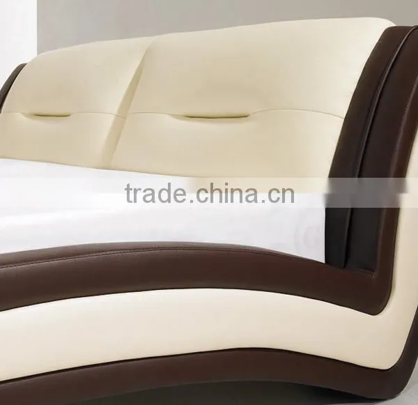 2013 Bedroom Furniture Hot Sale Bed Design Leather Double Bed photo-3