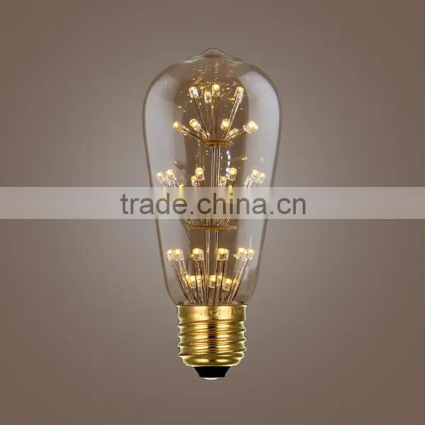 2016 New Vintage Led Firework Filament Bulbs T30/G95/ST64/ST58 Edison Style Led Bulb Decorative E27 E26 photo-3