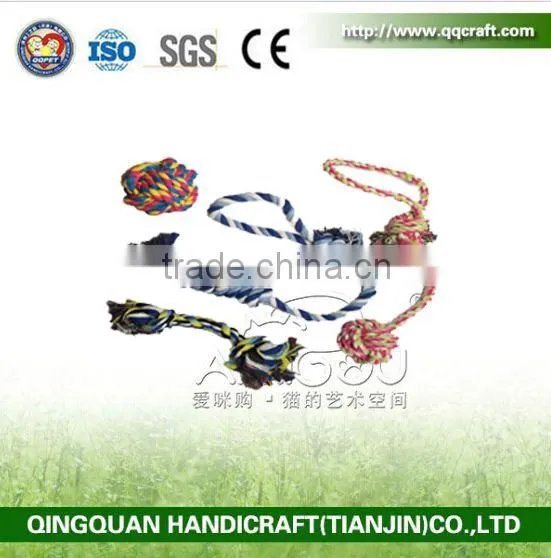 QingQ Factory Dog Rope Toy Durable Chew Knot Ball for Aggressive Puppy Pets photo-4