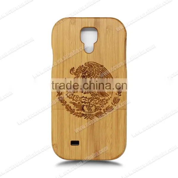 Ocase Laser Engrave Wholesale Wood For Samsung S4 Phone Case Two Parts Cell Cover photo-2