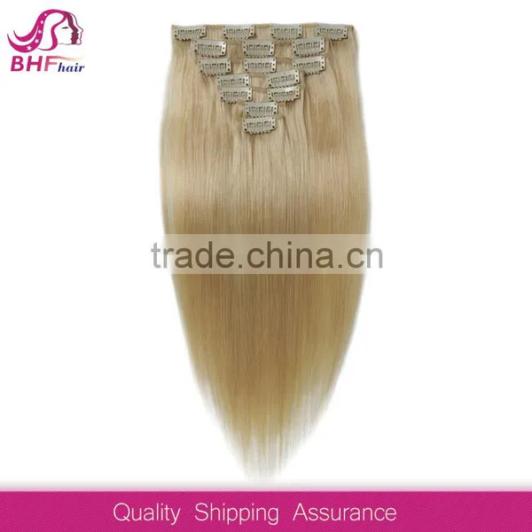 Hot Sale In Europe 100 Remy Best Real Cheap Human Clip In Hair Extensions photo-5