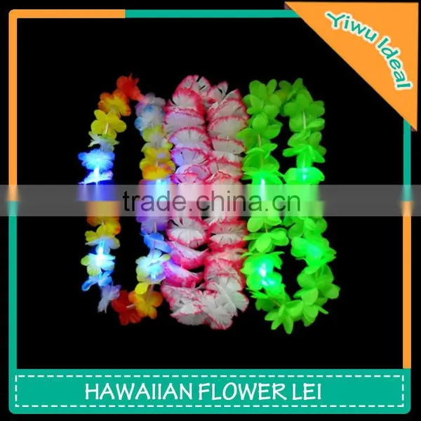Party Decorative Flashing Artificial Flower Hawaii Led Lei