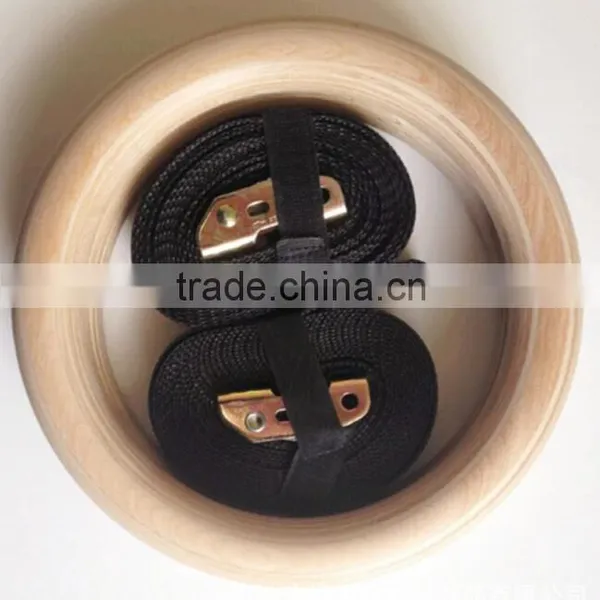 Portable Olympic Gymnastics Rings Home Fitness Gymnastics Wooden Rings for Crossfit Strength Training photo-5