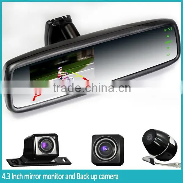 2016 New Design 4.3inch High Brightnedss Rearview Mirror Monitor With Hot Keys and Auto Backup Display photo-3