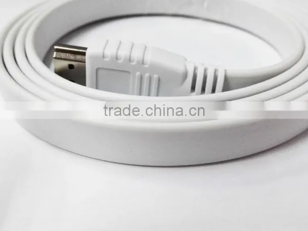 White Flat HDMI Cable With Nickel Plated 1M photo-3