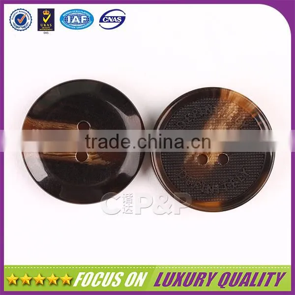 4 Holes Brown Customized Logo Engraved Sewing Resinic Buttons photo-5
