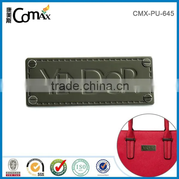 Decorative Screw Type Custom Engraved Handbag Logo Metal Plate photo-2