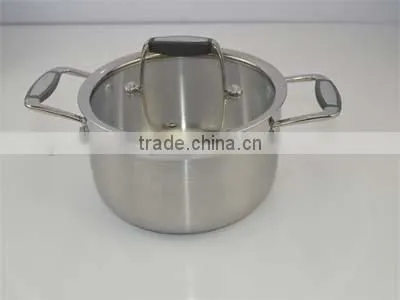 Kitchen Cabinet Item Tri-ply Stainless Steel Kitchen Queen Cookware Set With Silicon Handle and Glass Lid photo-4