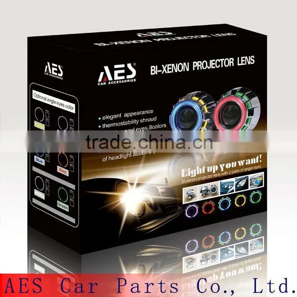 AES Bixenon Hid Projector Car Projector Lamp 35W DOUBLE ANGEL EYE photo-4