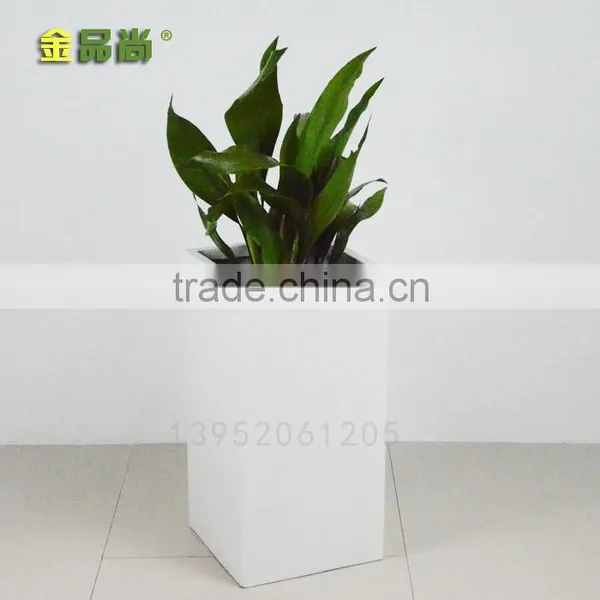 Rectangular Matt White uv Resistant Poly Fiber Urn
