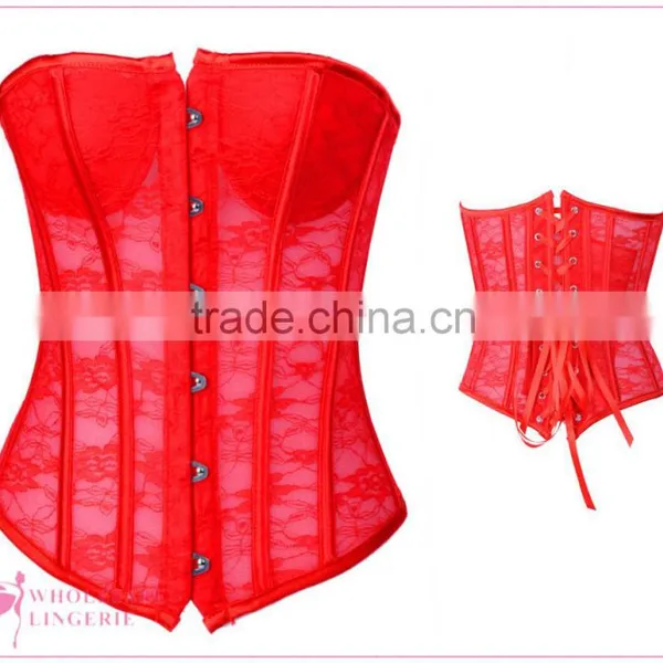 HOT Hot Steel Boned Corset Sexy Red Mature Corset for Sale photo-4