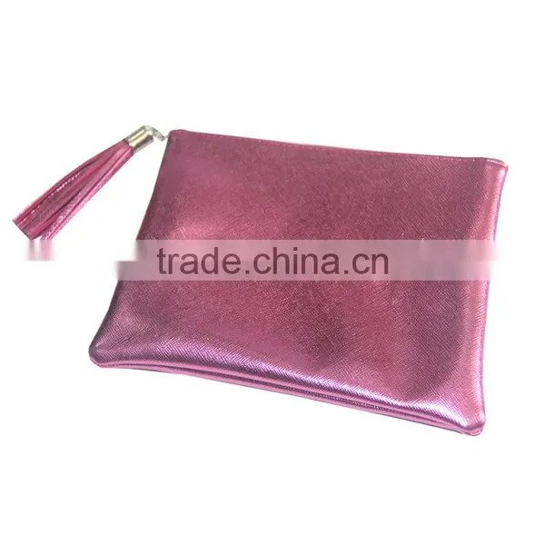 Women's Fashion PU Bling Pink Cosmetic Organizer Bag Waterproof With Handle photo-2
