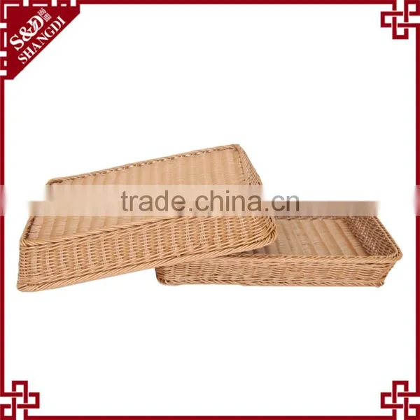 S&D Wholesale Brown Plastic Rattan Wedding Fruit Basket Decoration photo-4