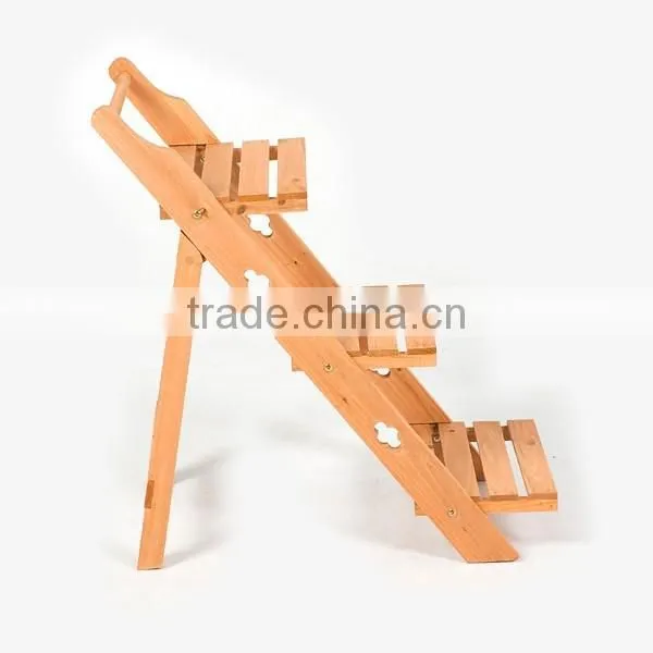 3 Tier Wooden Flower Stand/flower Pot Stand /Folding 3 Tier Wooden Etagere photo-4