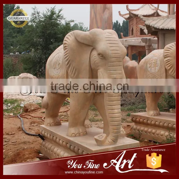 Outdoor Garden Decoration Life Size Natural Marble Elephant Sculpture photo-2