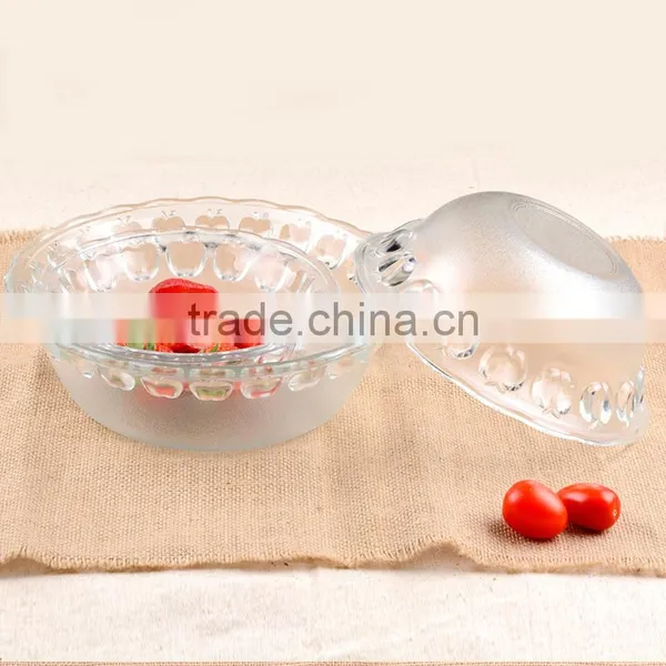 Apple Embossed Glass Fruit Sugar Salad Bowl photo-2