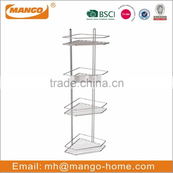 Chrome Plating Metal Wire Bathroom Corner Shelf photo-4