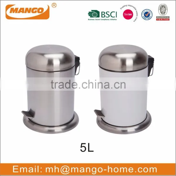European Stainless Steel Foot Pedal Garbage Bin