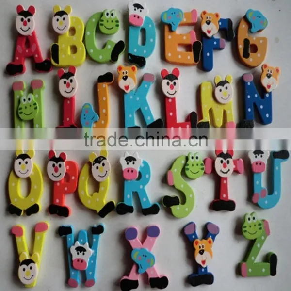 Child Educational Toy,26pcs Wooden Cartoon Alphabet A-Z Magnets photo-6