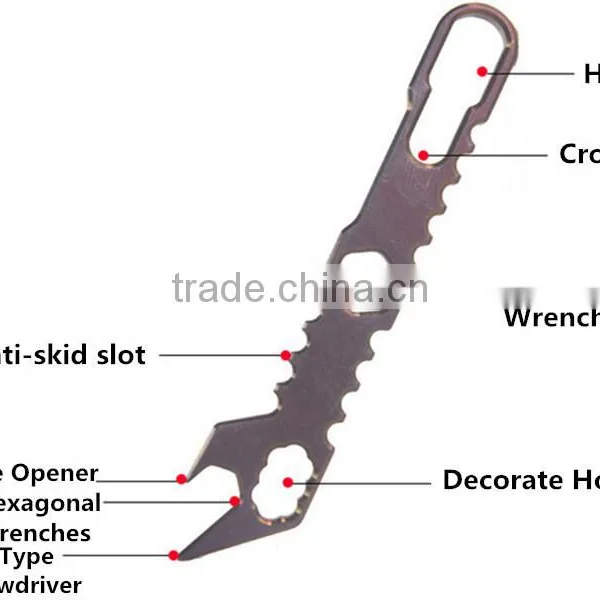 TK-2158 EDC Titanium Alloy Beer Opener Crowbar Screwdriver Multipurpose Pocket Survival Tool photo-2